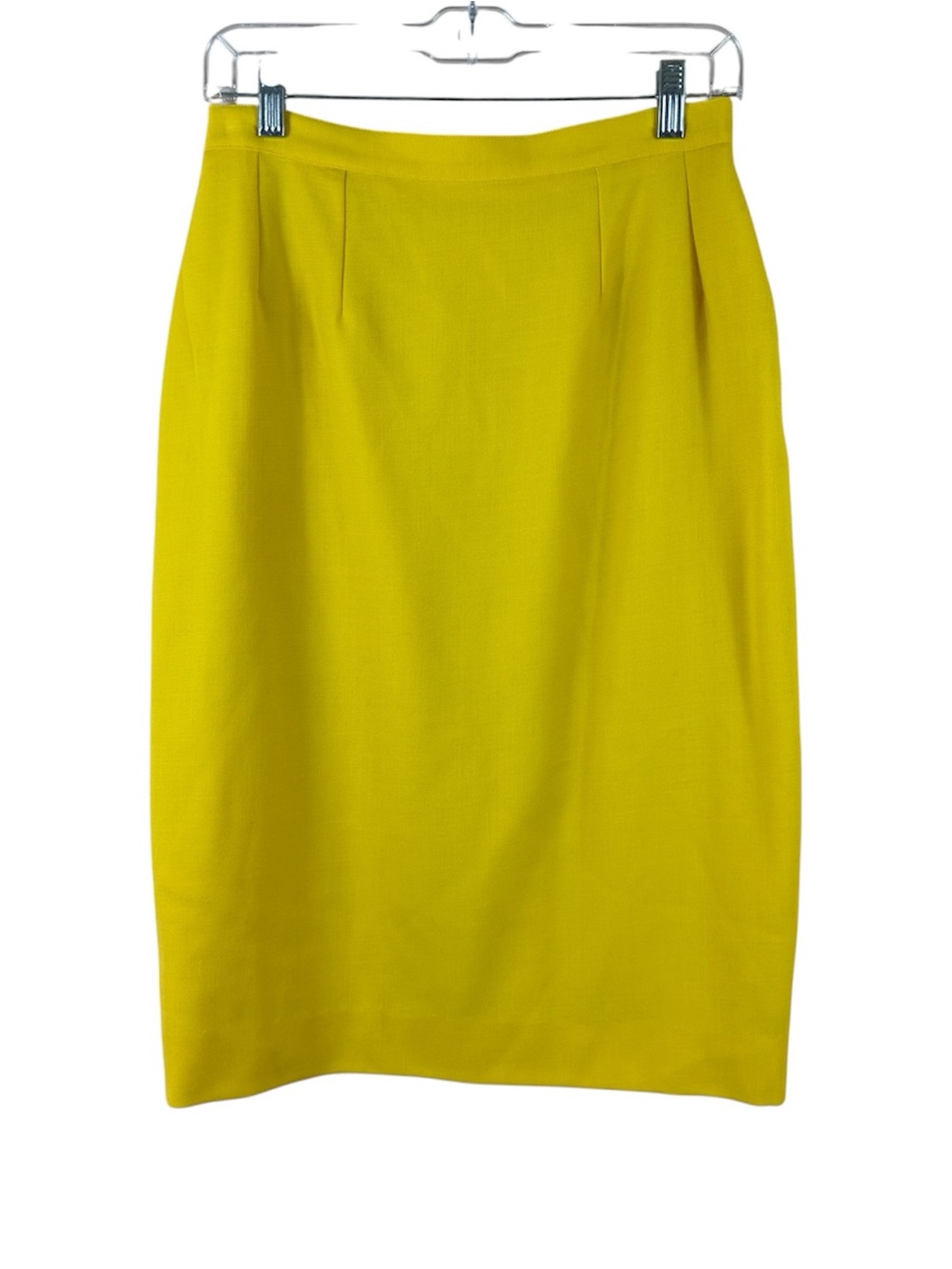 Vintage Guy Leroche boutique Paris women size 40 (8 US) yellow wool pencil skirt